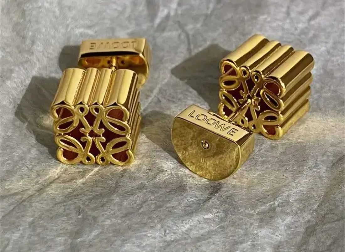 Elegant Anagram stud earrings